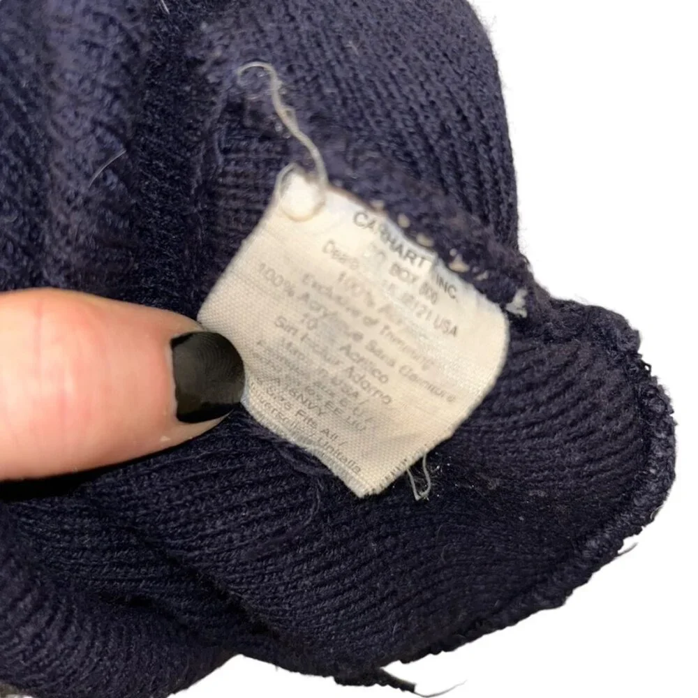 carhartt navy blue classic knit cap hat